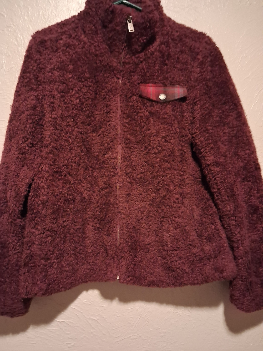 Pendleton WomensPlush Zip-Up Jacket - Wine